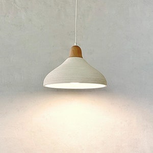 Lámpara colgante, pantalla de cerámica grande blanca, iluminación de cocina, iluminación de comedor, accesorios de iluminación de casa de playa de granja