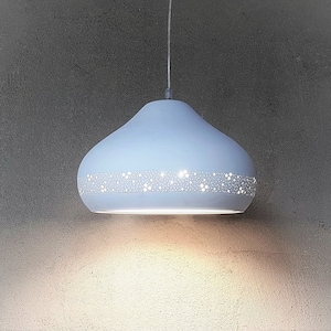 Lámpara colgante, Lámpara colgante, Pantalla de lámpara de cerámica de color blanco roto, Iluminación de isla de cocina, Lámpara de comedor, Lámpara colgante de cerámica, Iluminación única