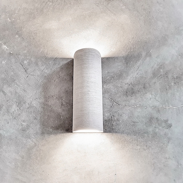 Half Cylinder Ceramic Wall Sconce Etsy
