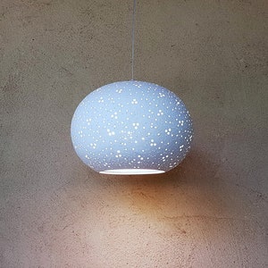 Perforated hanging ceramic lampshade ball Pendant light Hanging light Ceramic lamp shade kitchen lighting Ceiling Light Dining room light image 1