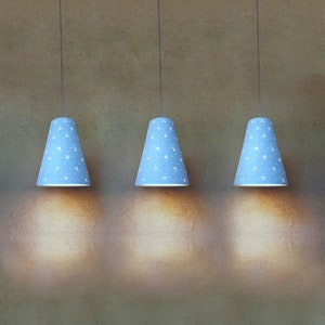 3 Pendant lights perforated ceramic , Kitchen lighting, Hanging lights, ceramic pendant light, Ceiling lights image 1