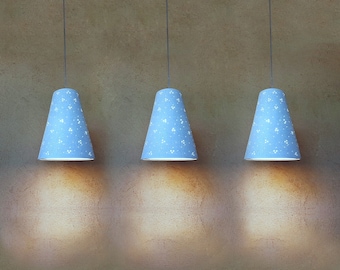 3 Pendant lights perforated ceramic , Kitchen lighting, Hanging lights, ceramic pendant light, Ceiling lights