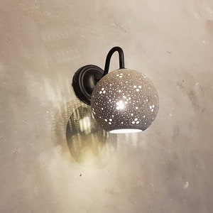 Grey Ceramic Wall Lighting - Designer boho clay Sconce - Living room  wall lamp - bedroom wall light - beach house wall decor