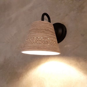 Bedside lamp Wall lighting lamp Clay wall sconce rustic ceramics lampshade gray Clay light wall decor lighting fixture