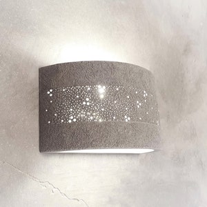 Decorative light Wall fixture ,Ceramic wall lamp shade, wall sconce ,gray wall lamp, Wall mount light,wall lighting,handmade wall light