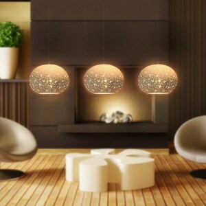 Perforated hanging ceramic lampshade ball Pendant light Hanging light Ceramic lamp shade kitchen lighting Ceiling Light Dining room light image 2