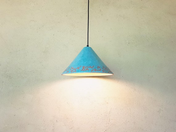 Pendant Lightturquoise Cone Shape Ceramic Lamp Shade Pendant Lightturquoise Cone Shape, Cone Shaped Lamp Shades