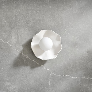 Handmade Ceramic Wall Sconce: Modern Off-White Light Fixture