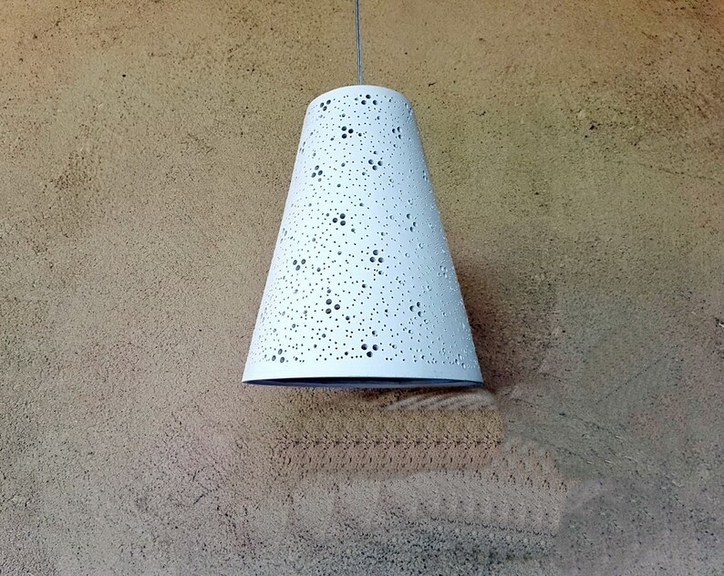 3 Pendant lights perforated ceramic , Kitchen lighting, Hanging lights, ceramic pendant light, Ceiling lights image 3
