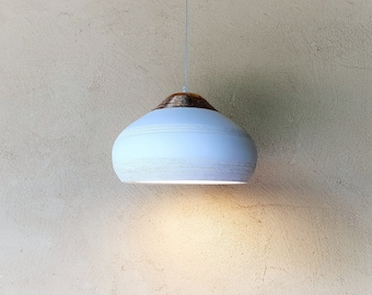 Pendant light,Ceramic off white lamp shade,Gold lamp shade ,kitchen Island lighting,Dining room light,Ceramic Hanging Lamp,Unique Lighting