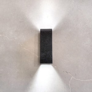 Black sconce , Modern handmade Ceramic  LED Wall Light, Up Down Cube Indoor wall Sconce ,Designed Lighting  Fixture , minimalist wall sconce