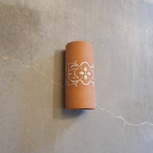 Full cylinder sconce light, wall lighting ,ceramic wall lampshade , terracotta wall sconce, Wall mount light., living room lighting image 5