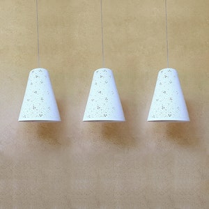 3 Pendant lights perforated ceramic , Kitchen lighting, Hanging lights, ceramic pendant light, Ceiling lights image 2