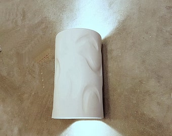 White Ceramic light fixture,indoor wall Sconce, cylinder wall lights ,custom clay lampshade, LED wall lighting fixtures,modern sconce