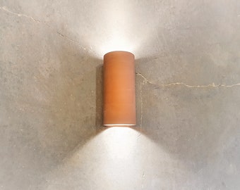 Full cylinder sconce light, wall lighting ,ceramic wall lampshade , terracotta wall sconce, Wall mount light., living room lighting