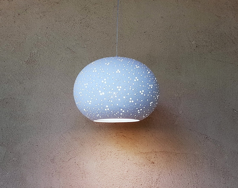 Perforated hanging ceramic lampshade ball Pendant light Hanging light Ceramic lamp shade kitchen lighting Ceiling Light Dining room light image 1