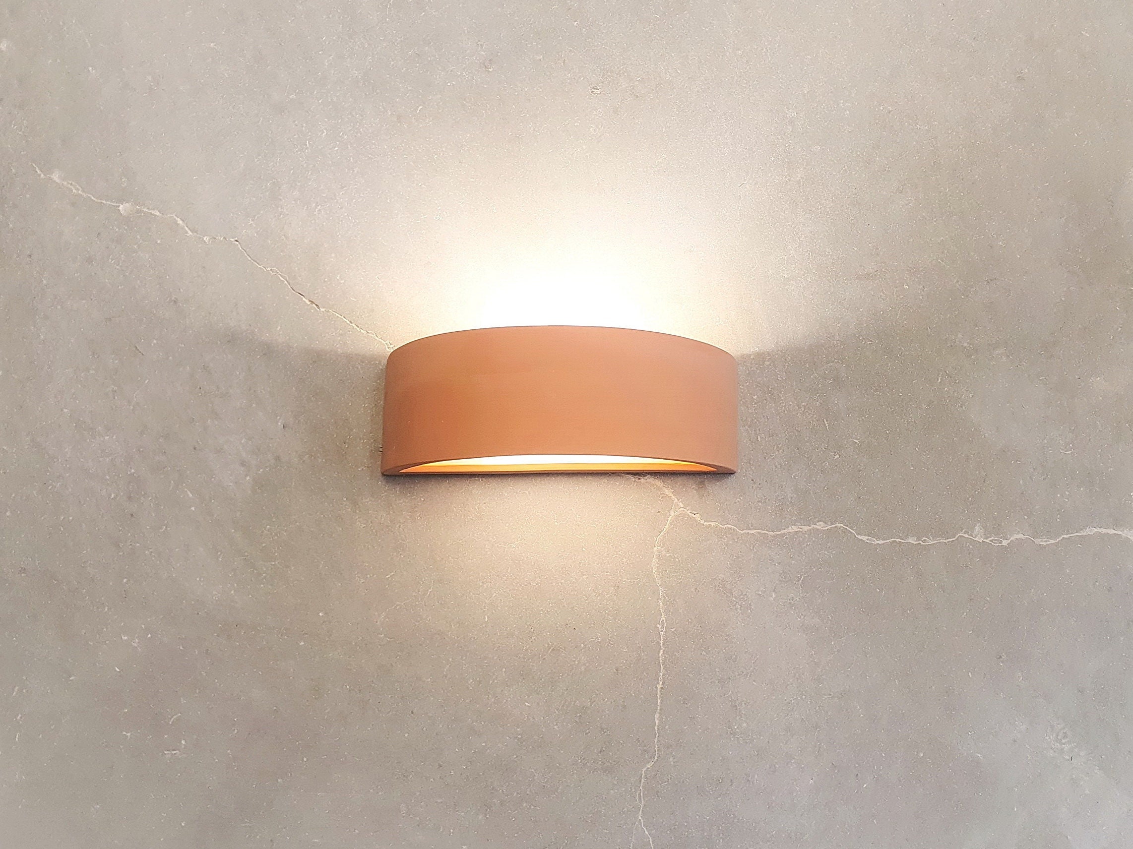 Shape Wall Wall Terracotta - Light. Etsy , Sconce Sconce, Mount ,ceramic Shades Wall Lamp Wall Fixture Decorative ,arch Light Wall