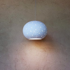 Perforated hanging ceramic lampshade ball Pendant light Hanging light Ceramic lamp shade kitchen lighting Ceiling Light Dining room light image 3