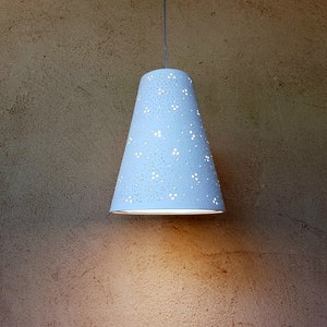 Perforated hanging ceramic lampshade Pendant light Hanging light Ceramic lamp shade kitchen lighting Ceiling Light Dining room light image 1