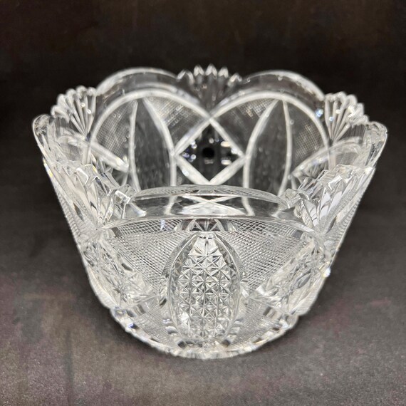 Kristall Schüssel Glas Blei Vintage Boho Gerippt 1970er Jahre Mid Century Modern Wohnkultur selten UdSSR Mid Century Küche Geschirr Oma Geschenk