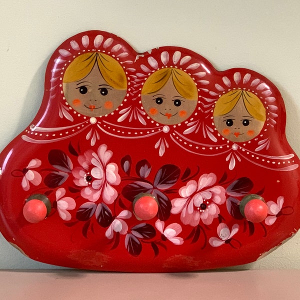 Matryoshka Shaped Coat / Towel Hook Wall Hooks vintage Poupée Gigogne Enfants Décoration de chambre, Art mural pour filles, Crochet de chambre pour enfants