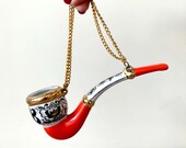 Kyiv Ukrainian Porcelain Cossack Pipe - Soviet Vintage, Decor, Wall Art, Hand Painted, Country Home Decor, Housewarming Gift, USSR