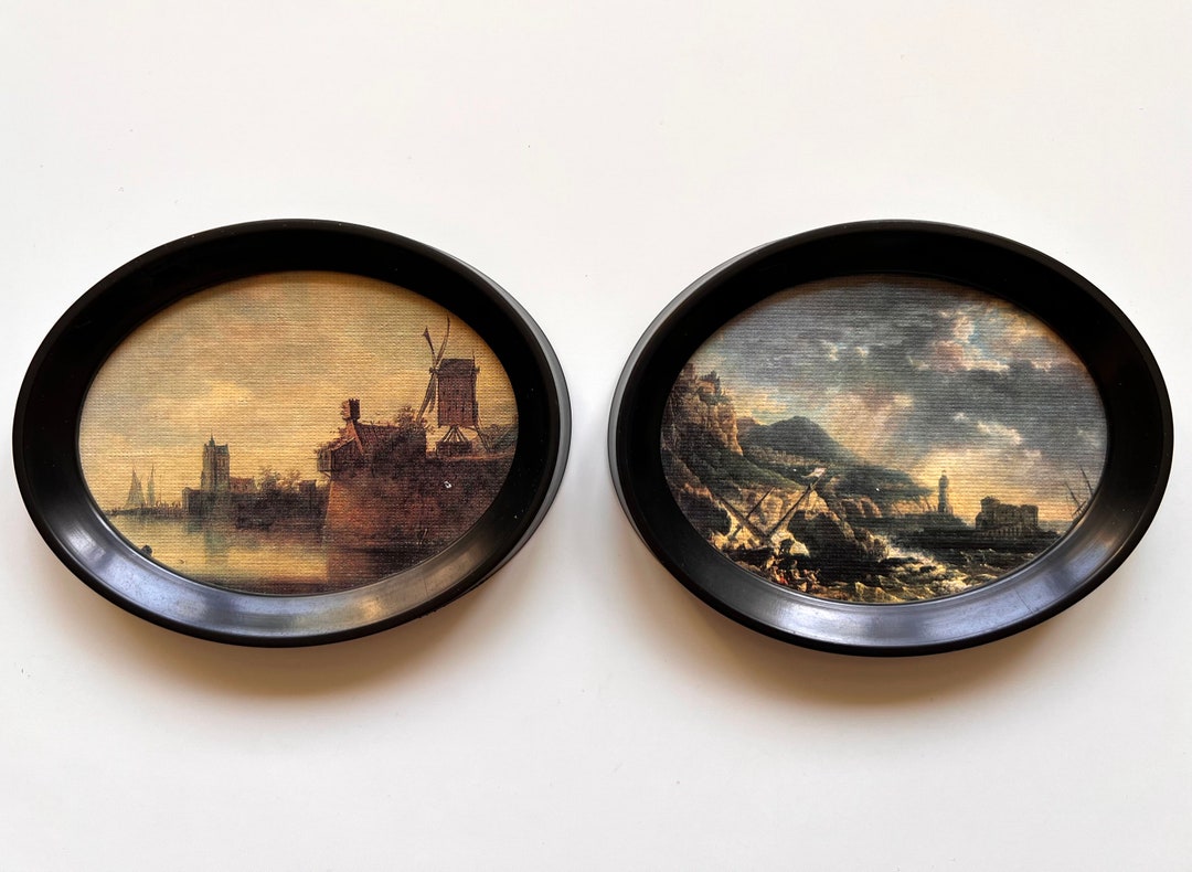 Pair of Oval Framed Art Prints Europe VEB Kunstdruckveredlung Etsy