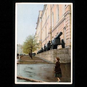 Cañones capturados Kremlin Soviético Vintage Impreso Foto Postal Moscú Sin publicar URSS, Postal de vacaciones, Escena callejera, Postal de historia