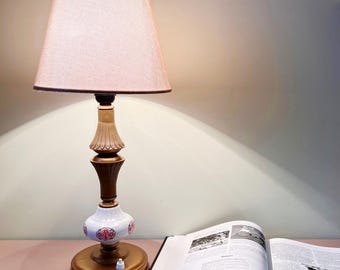 Ukrainian Desk Candlestick Lamp with Porcelain Restored Soviet VTG Light Fixture Mid Century Modern
