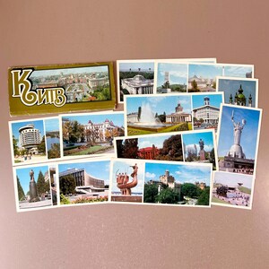 Kiev 1988 Set di cartoline Vintage URSS Scene panoramiche Ucraina sovietica Turismo Effimere Scrapbooking