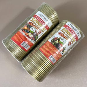 50 pcs Jar Lids For Canning Preservation Laminated Tin Darinka Даринка Ukraine Jar Sealer Retro Cookware Clamp Rustic Home Canning