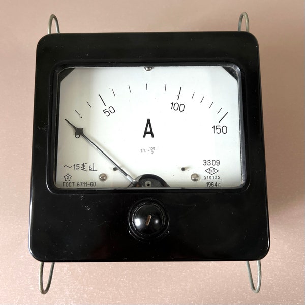 Amp Meter USSR Electric Ammeter 1964 Vintage Electricity Collectibles Volt Tester Gifts for Engineers Electrical Appliance Амперметр