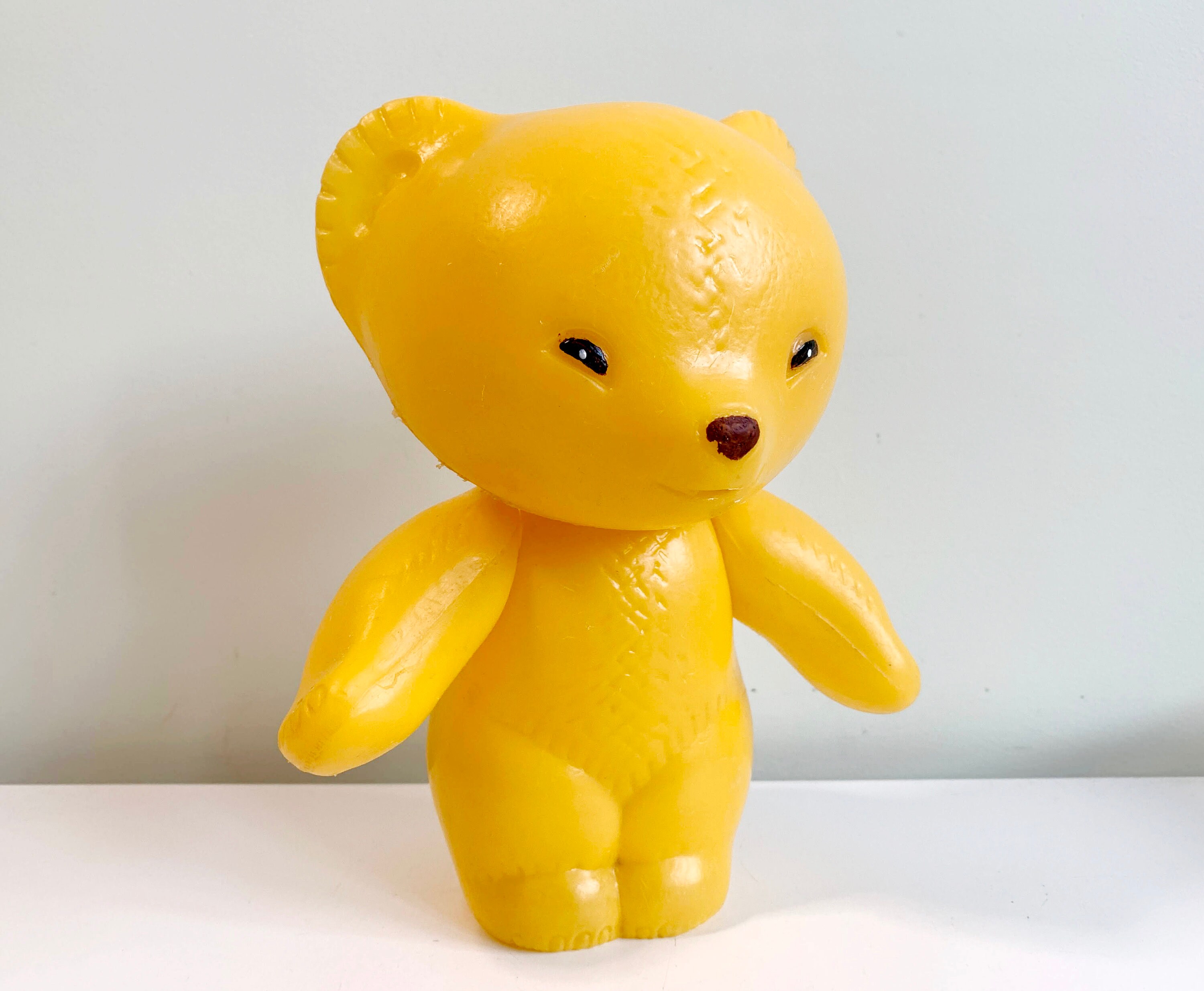 Vintage Soviet Plastic Yellow Bear Toy for Kids Nursery Decor Etsy