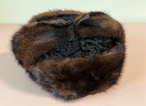 ヴィンテージ ミンク帽子 ヴィンテージ ミンク & カラクール ファー ロシアンカ トラッパー