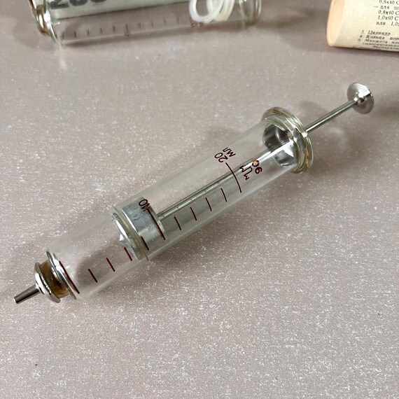 Vintage 20 ml Medical Injection Syringe Multiple Use … - Gem