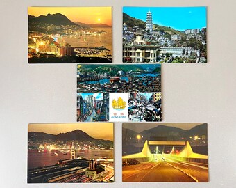 Set of 5 Hong Kong Postcards Lovely Scenes 1970s Tourism Sheck Wah Tong, Cheng - 1970s Architecture Asia Travel, City Ephemera, Fountains