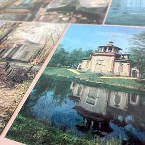 Tsarskoye Selo, cidade de Pushkin, conjunto de 12 cartões postais de lembrança 1981 URSS, Rússia, vintage soviético, cartões postais de viagem, cartões postais de férias