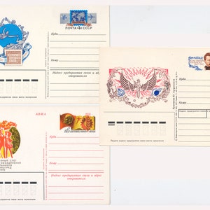 Propagande soviétique 3 Ensemble de cartes postales Papeterie postale Courrier URSS communiste, Cartes postales russes Travailleurs des postes Syndicats étudiants Konstantin Balmont