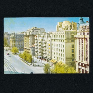 Postal rumana antigua de 1962 Carlton 2 N. Bălcescu Boulevard Historical con sello República Popular de Rumania usada