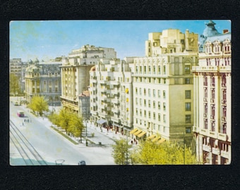 1962 Vintage Romanian Postcard: Bălcescu Boulevard, Bucharest