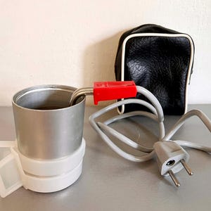 Vintage Travel Water Heater Set 220V Portable Electric Immersion Element Boiler Czechoslovakia Heater, Tea Maker, Coffee Maker