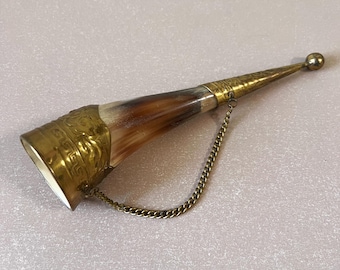 Drinking Horn Brass Vintage Viking Style Throne Games Georgian Traditional Wine Soviet Chalice Hanging