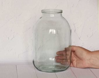 3 Litre Large Clear Glass Jar Preserve Food Jar Банка Soviet Design, Brand New Ukraine Rustic Home Canning