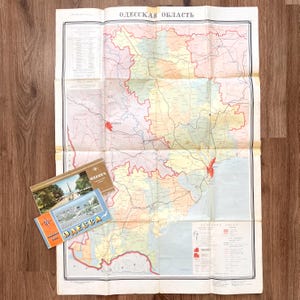 Lot de 3 cartes de voyage touristiques soviétiques d'Odessa des années 1980, Ukraine URSS