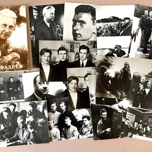 A.A. Fadeyev/А.А. Фадеев 12 Set di cartoline Scrittore sovietico RPPC 1985 URSS Letteratura, Bolscevichi, Comunisti, Letteratura russa