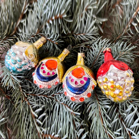 ガラスオーナメントウクライナヴィンテージ ロシア クリスマス