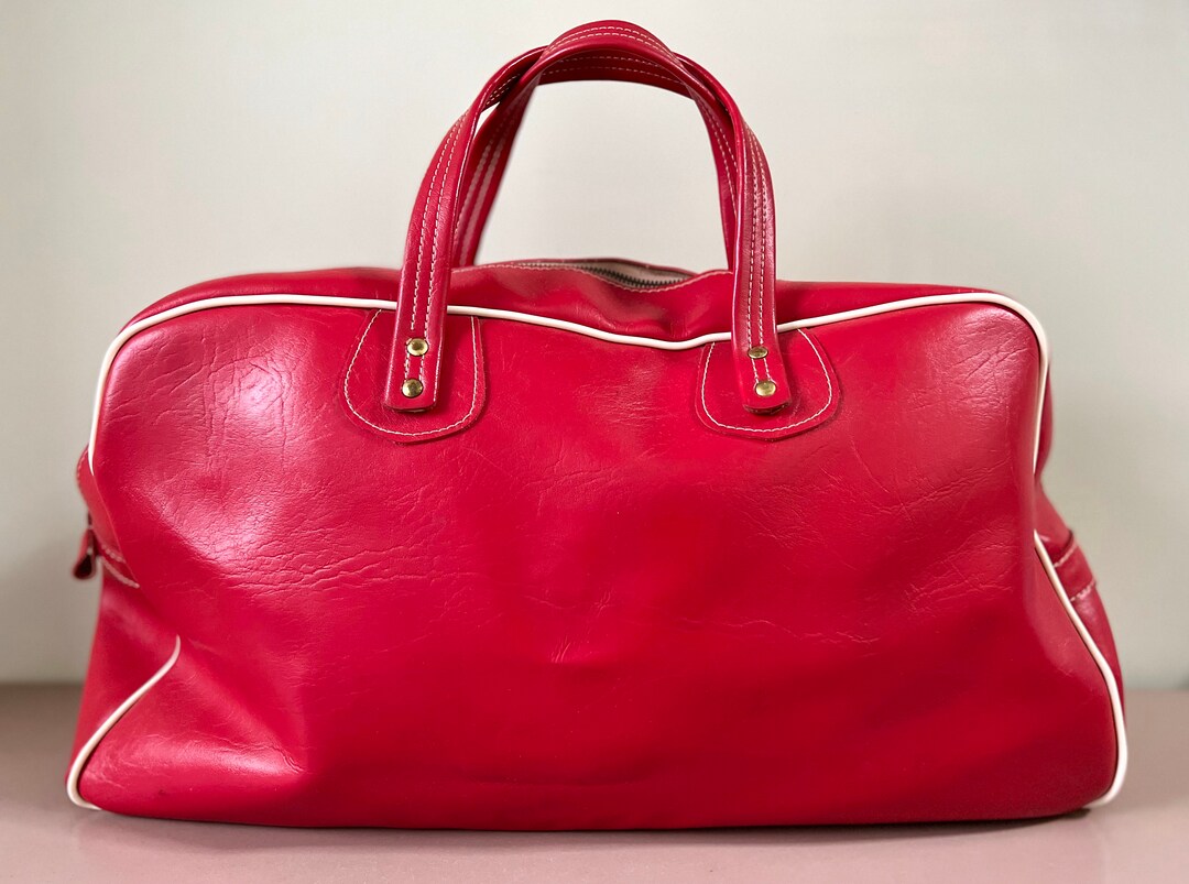 PVC Vinyl Sports Bag Red & White Soviet Vintage Сумка 1970s1980 Retro