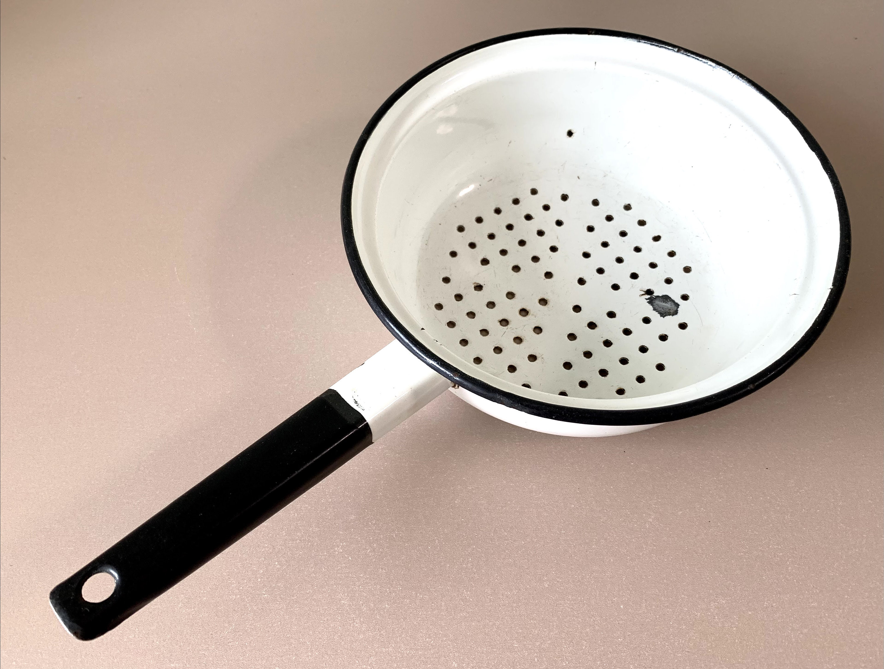 White Colander Enamel French Country Style Strainer Sieve Etsy