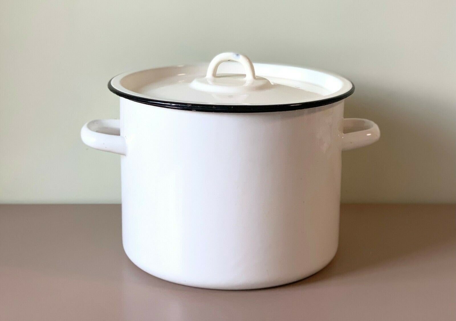 Large French Style Enamel Retro 6L Cooking Pot Vintage Soviet Etsy