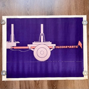 Cartel de seguridad industrial soviético 1968 Prevención de accidentes en el transporte por carretera URSS Loft Decor Wall Art Brezhnev Era